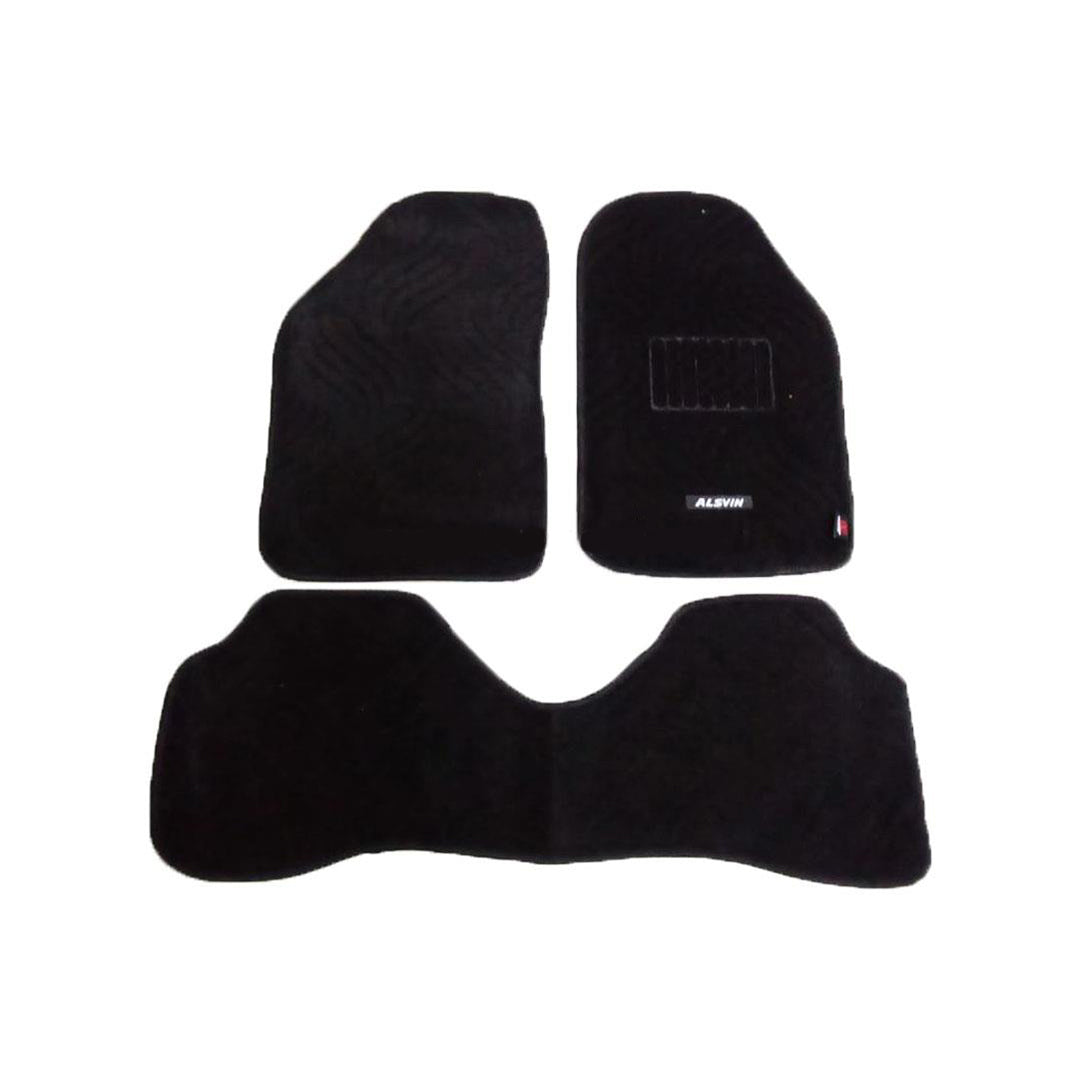 Car Floor Mat Luxury Carpet Material Oem Fitting Changan Alsvin 2021 03 Pcs / Set Black Zipper Bag Pack