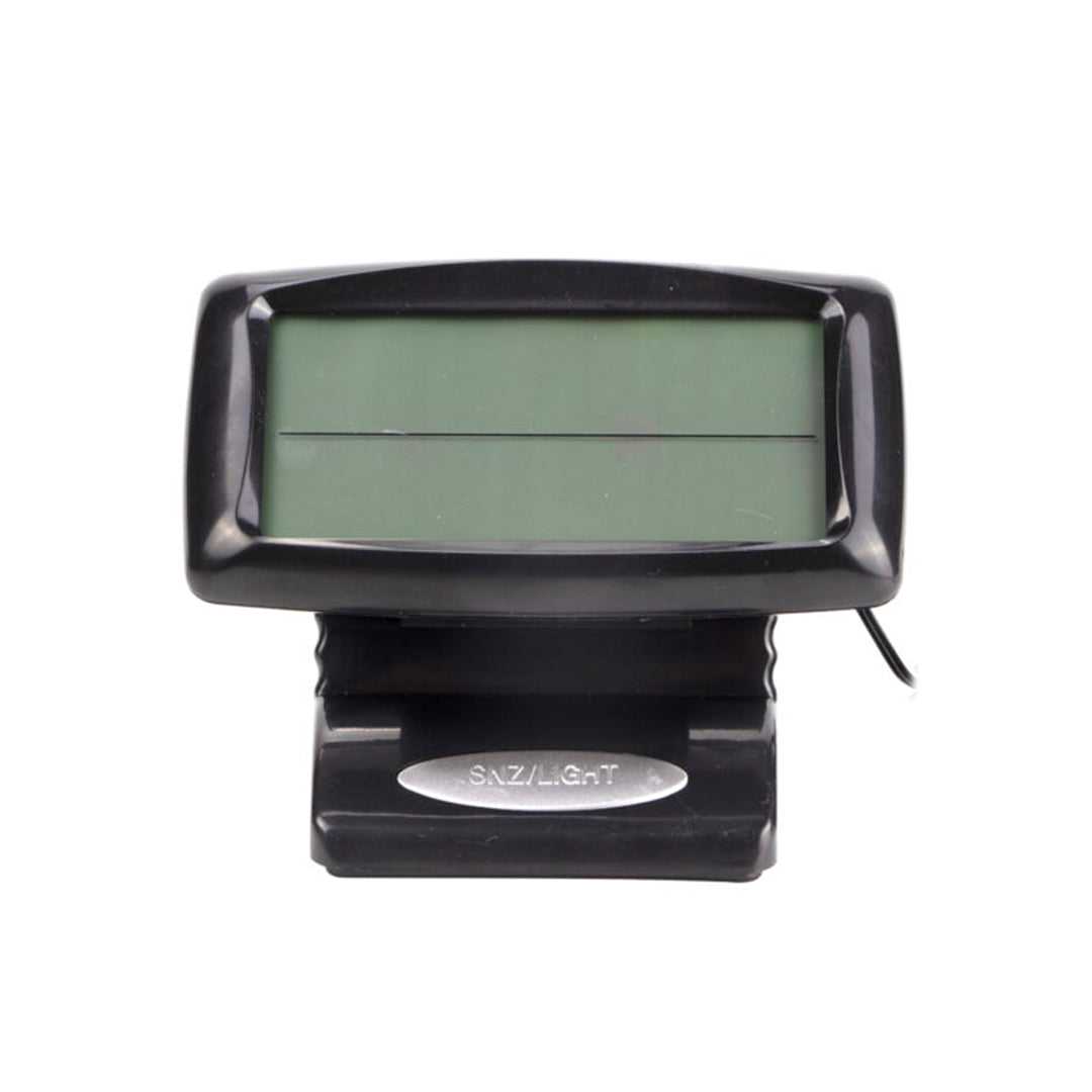 Car Clock Rectangle Shape Digital Type Inside / Out Side Temperature Plastic Housing Dashboard Fitting Tape Type Fitting Black Housing Colour Box Pack Md-350-2