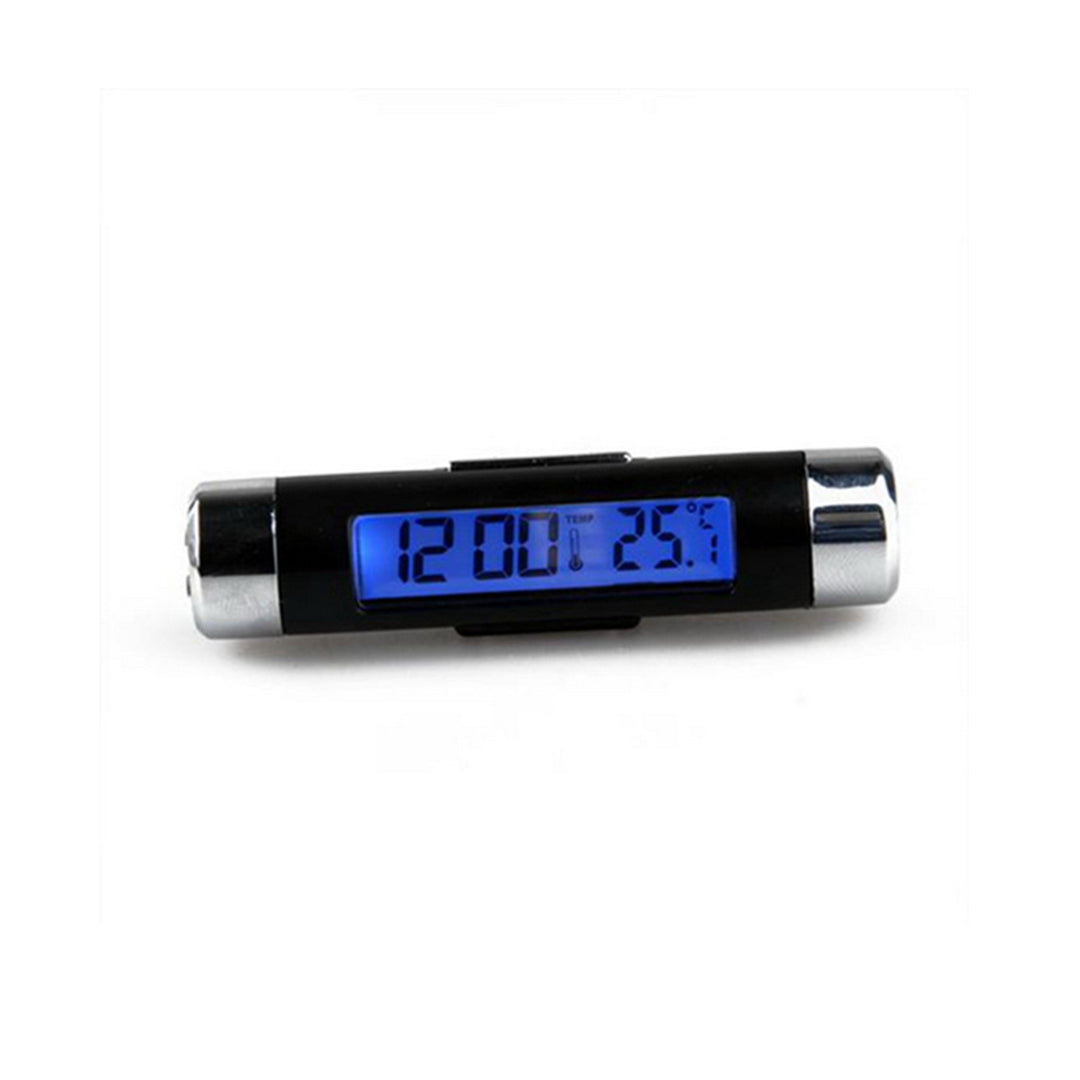 Car Clock Bullet Shape Digital Type Plastic Housing A/C Vent Fitting Clip Fitting Black/Chrome Housing Colour Box Pack K01