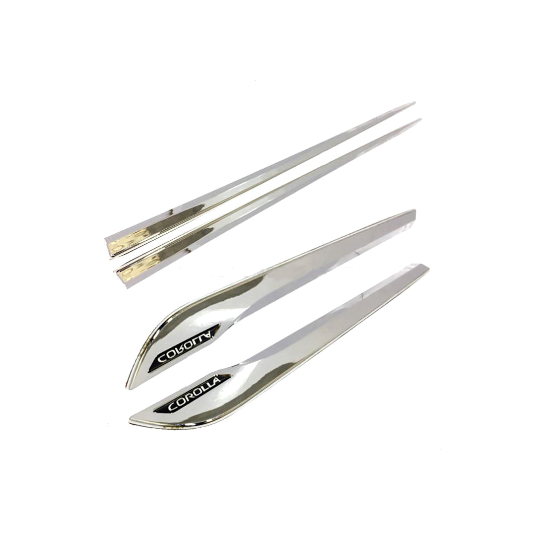 Chrome Door Molding Plastic Tape Type Fitting Toyota Corolla 2012 Full Chrome 04 Pcs/Set Ma00995 (China)