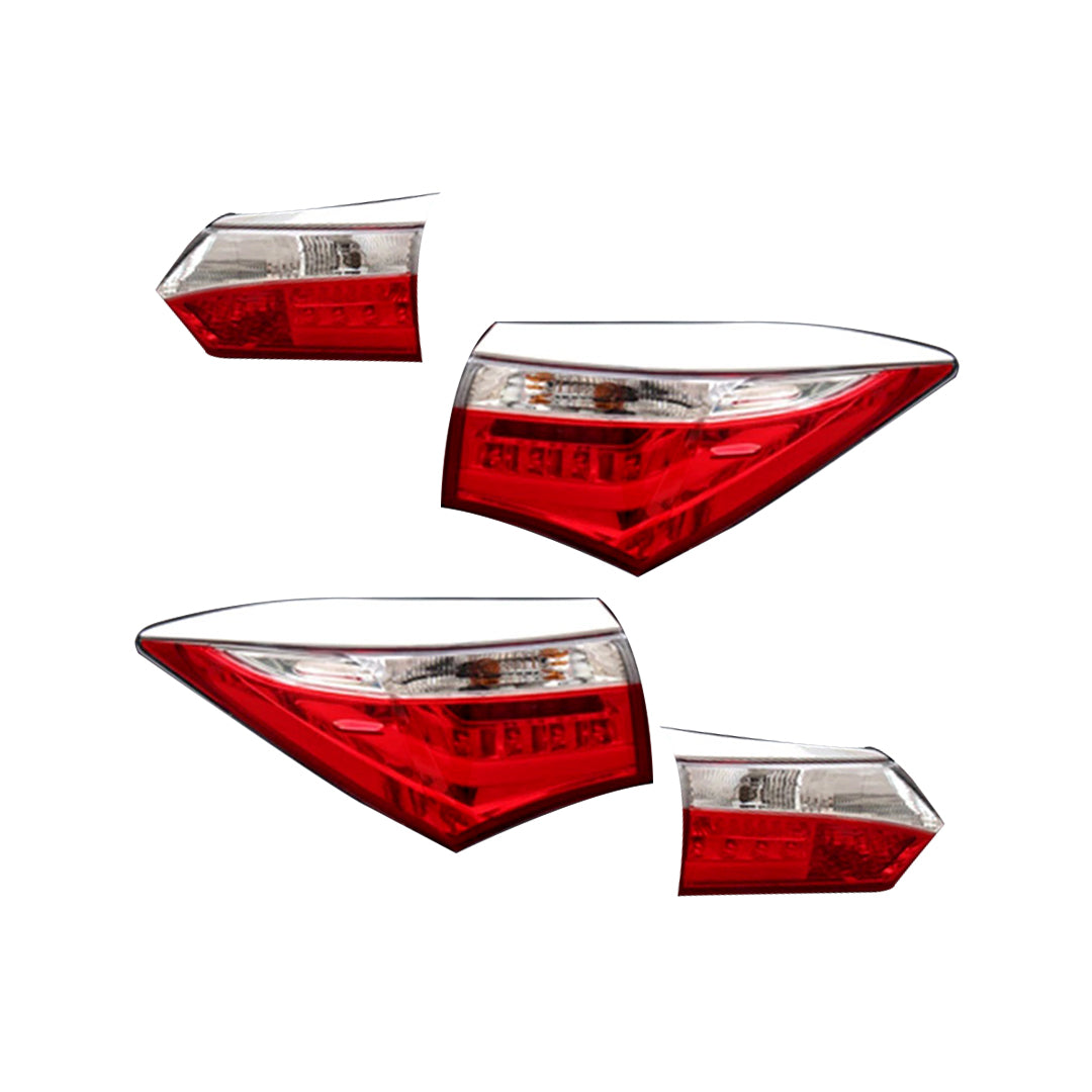 Chrome Tail Lamp Eye Brow Trim  Plastic Tape Type Fitting Toyota Corolla 2015 Full Chrome 04 Pcs/Set Ma001130 (China)