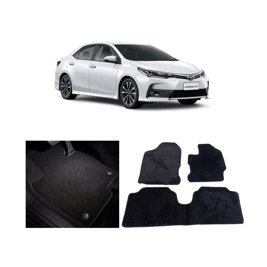 Car Floor Mat Luxury Carpet Material Oem Fitting Toyota Corolla 2018 03 Pcs / Set Black Zipper Bag Pack (China)