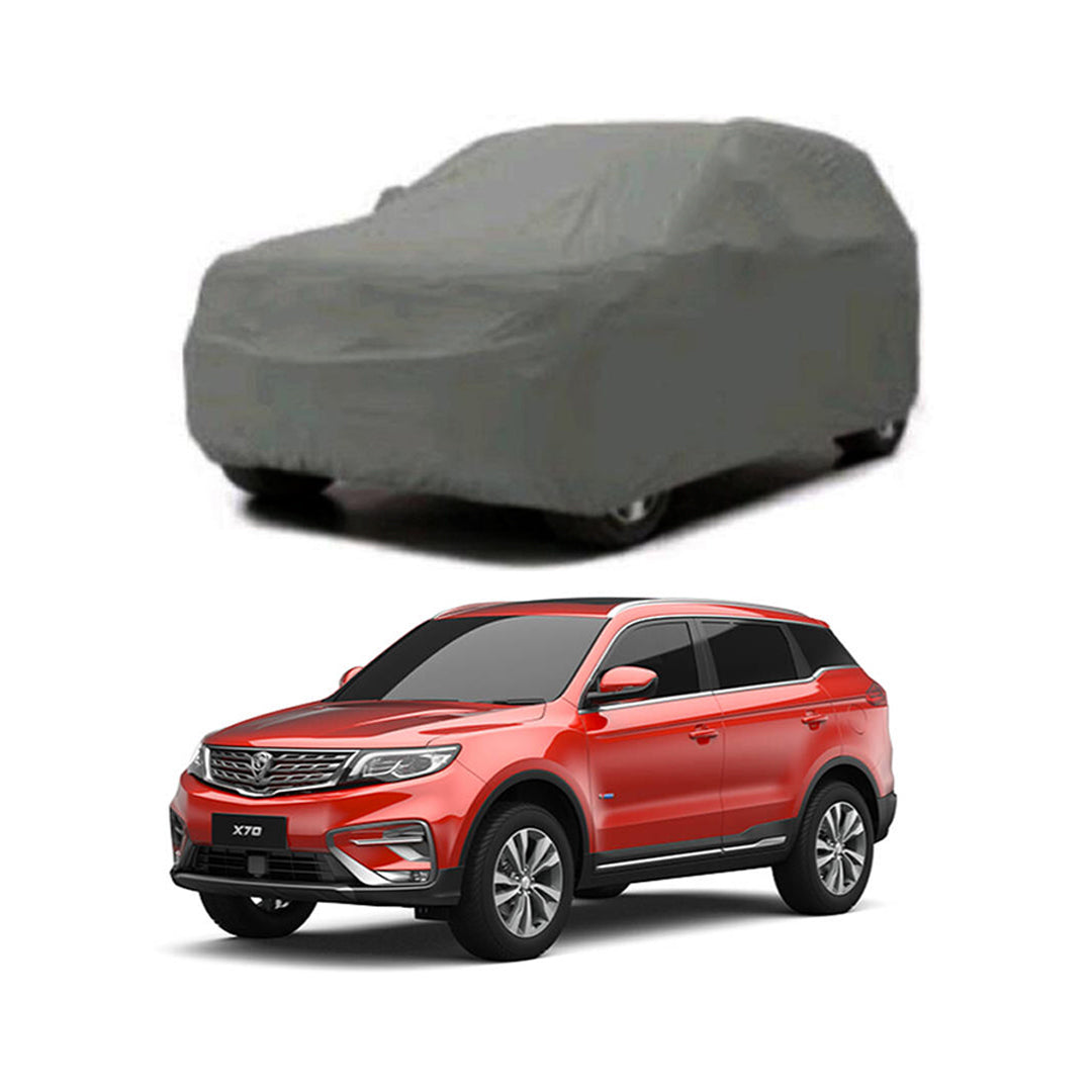 Car Anti-Scratch / Dust Proof / All Weather Proof Top Cover Pvc Material   Proton X70  Grey  Zipper Bag Pack Vp (China)