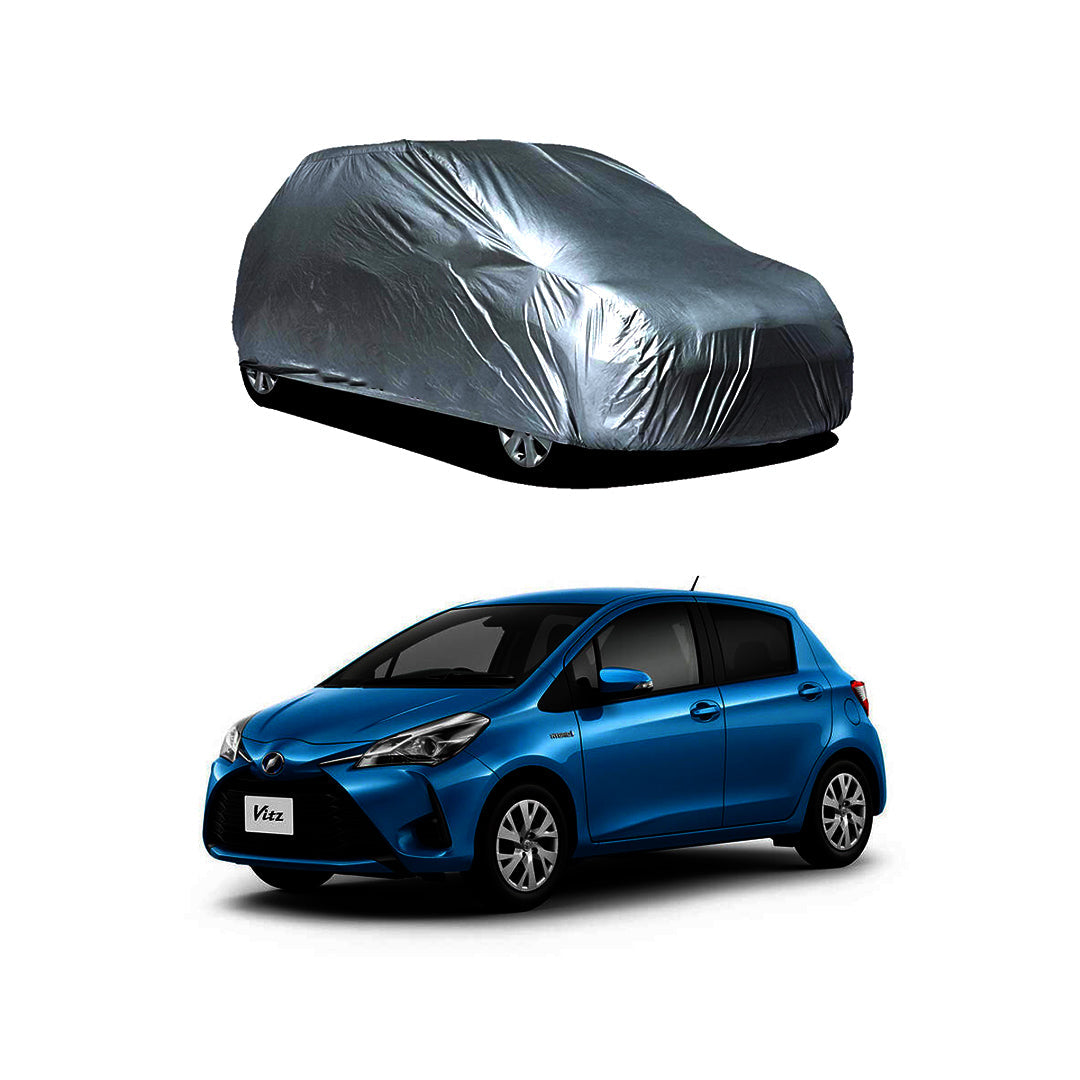 Car Anti-Scratch / Dust Proof / All Weather Proof Top Cover Pvc Material   Toyota Vitz 2018  Grey  Zipper Bag Pack Vp (China)