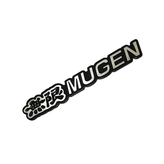 Car Universal Mono Metal Material Mugen Logo Black/Chrome 01 Pc/Pack Large Size Poly Bag Pack  (China)