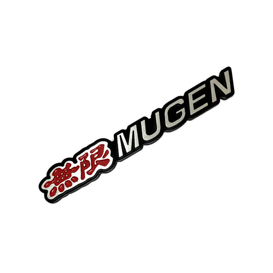 Car Universal Mono Metal Material Mugen Logo Chrome/Red 01 Pc/Pack Large Size Poly Bag Pack  (China)