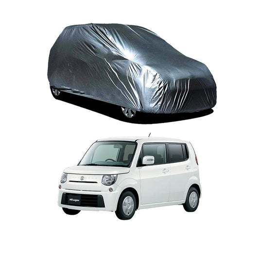 Car Anti-Scratch / Dust Proof / All Weather Proof Top Cover Pvc Material   Suzuki Wagon-R 2018  Grey  Zipper Bag Pack Vp (China)