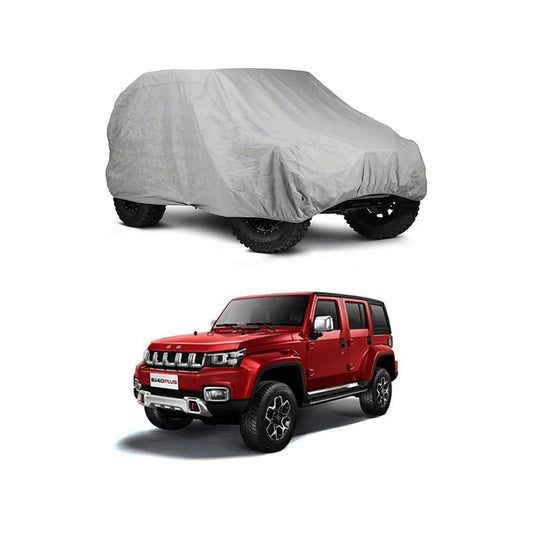 Car Anti-Scratch / Dust Proof / All Weather Proof Top Cover Pvc Material   Baic Bj-40 Plus  Grey  Zipper Bag Pack Vp (China)