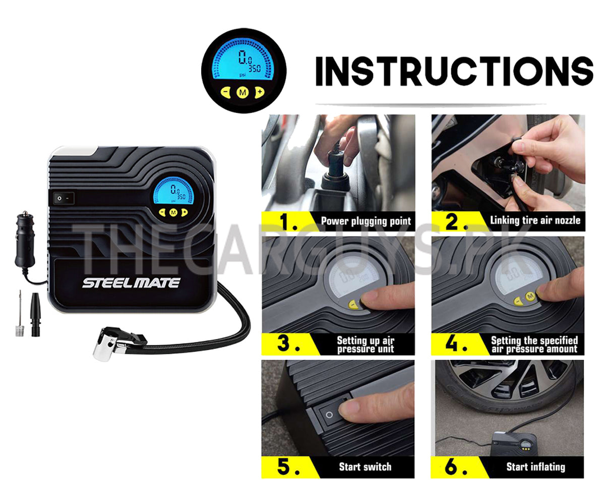 Air Compressor Steelmate Plastic Housing Premium Quality With Torch + Digital Guage Po-6B (China)