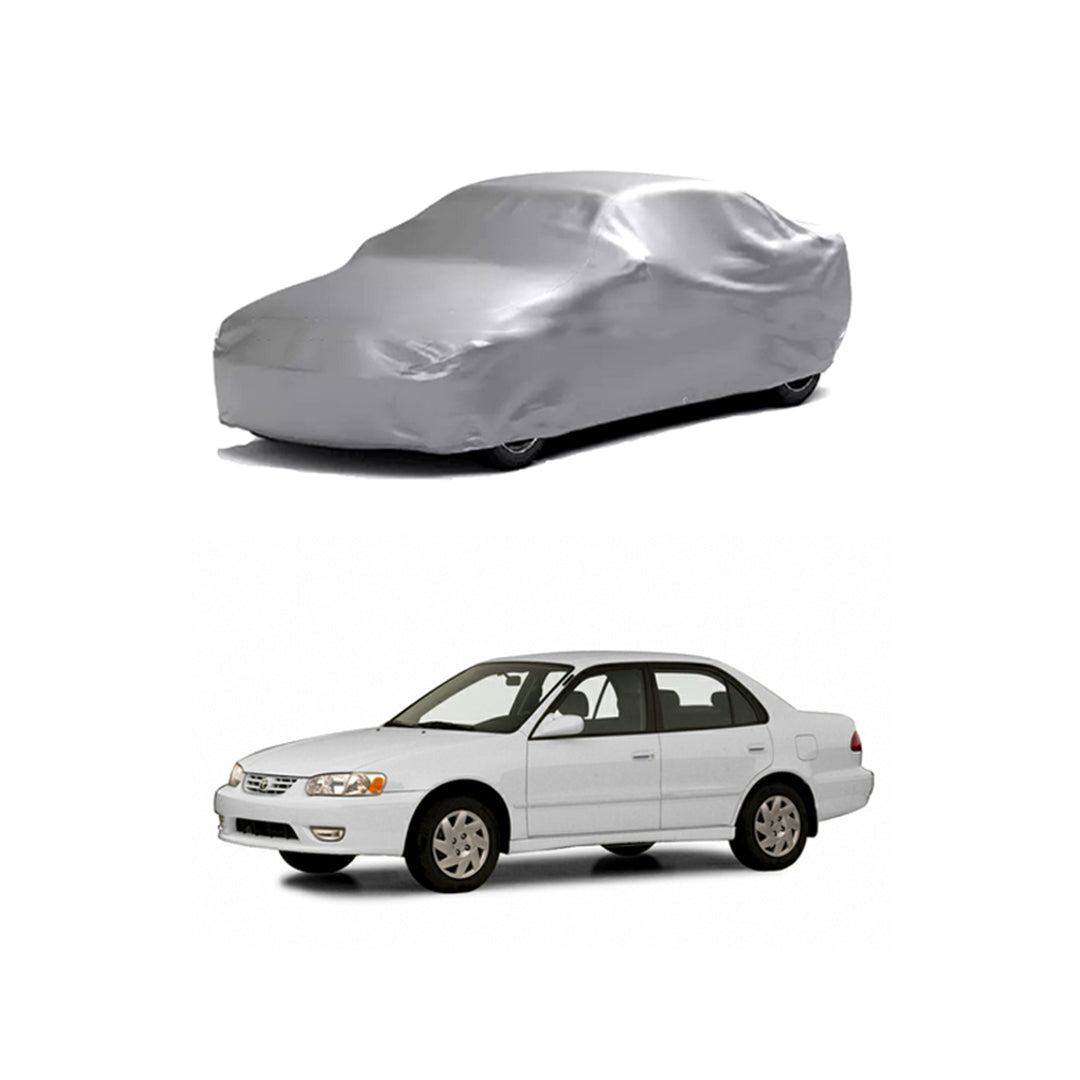 Car Anti-Scratch / Dust Proof / All Weather Proof Top Cover Rubber Coated Material Toyota Corolla 2001-2003 Mix Colours Zipper Bag Pack | V P (Pakistan)