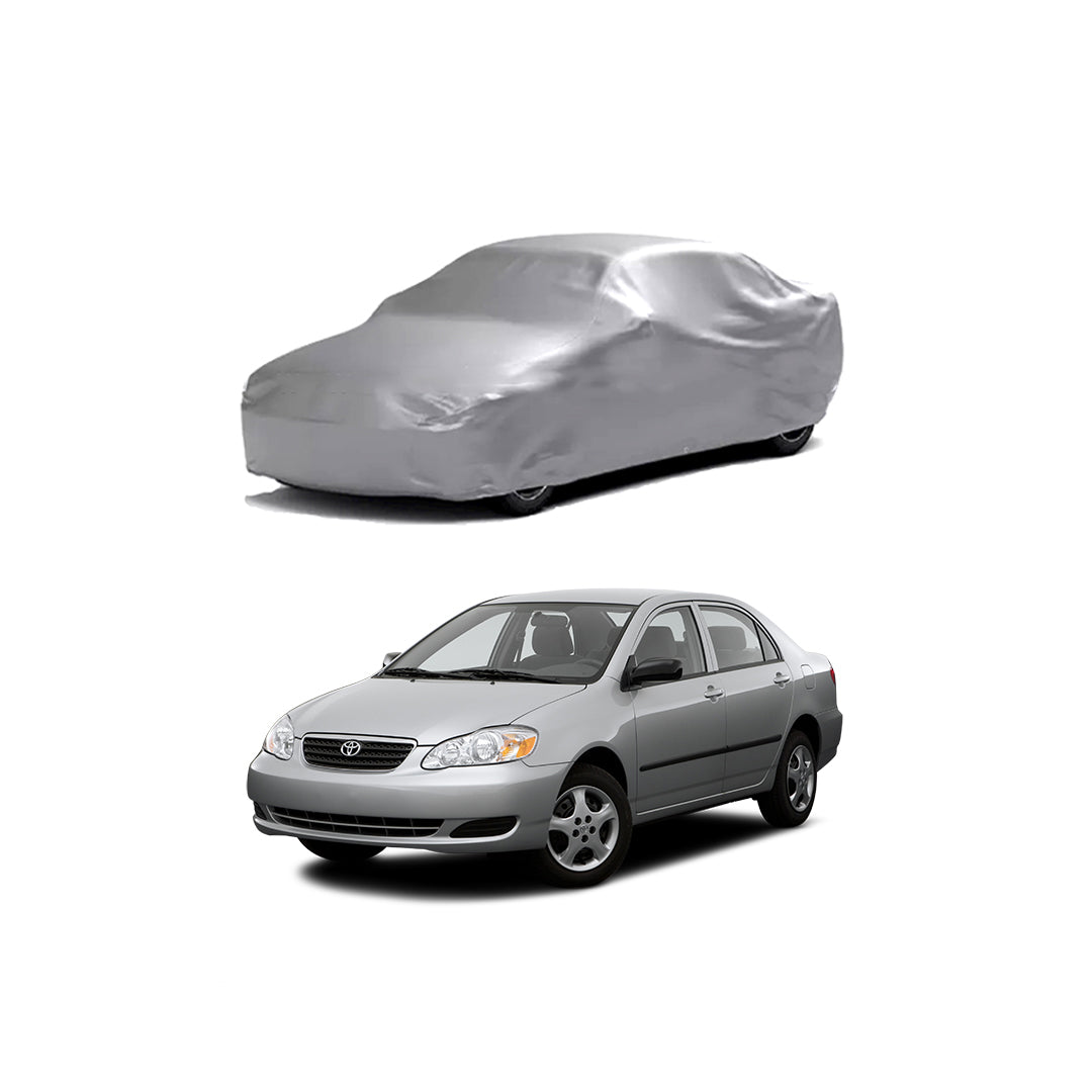Car Anti-Scratch / Dust Proof / All Weather Proof Top Cover Rubber Coated Material Toyota Corolla 2004-2006 Mix Colours Zipper Bag Pack | V P (Pakistan)