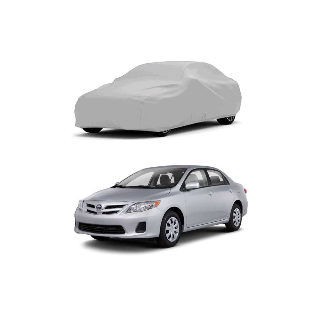 Car Anti-Scratch / Dust Proof / All Weather Proof Top Cover Rubber Coated Material Toyota Corolla 2007-2011 Mix Colours Zipper Bag Pack | V P (Pakistan)