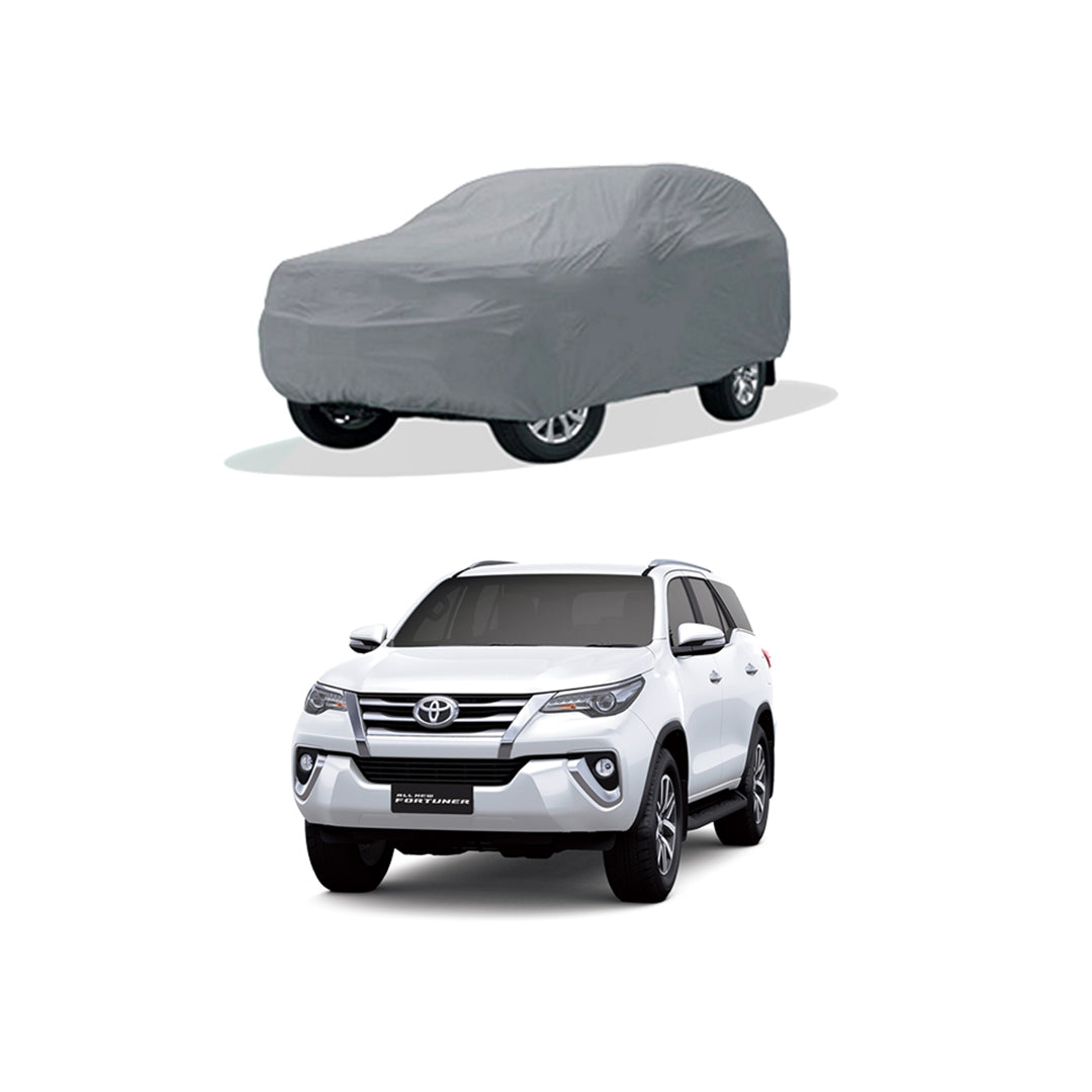 Car Anti-Scratch / Dust Proof / All Weather Proof Top Cover Rubber Coated Material Toyota Fortuner 2016-2020 Mix Colours Zipper Bag Pack | Vp (Pakistan)