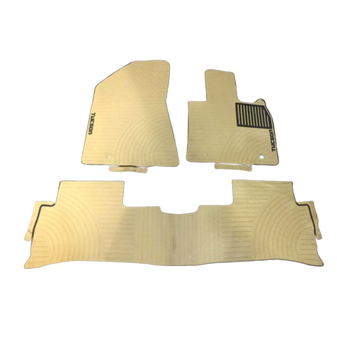 Car Floor Mat Pvc Material Oem Fitting Hyundai Tucson 2021 Premium Quality Beige Pvc 03 Pcs / Set Poly Bag Pack (China)
