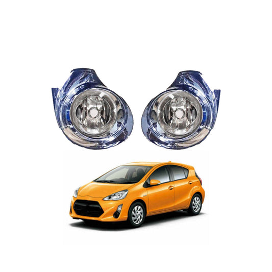 Car Fog Lamp Korealite Oem Fitting Halogen Toyota Aqua 2015 Plastic Housing Glass Lens Clear Lens Full Chrome Kl-7892 (China)