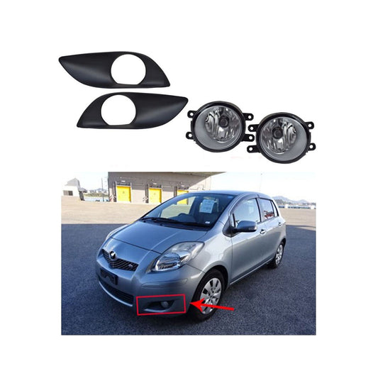 Car Fog Lamp Carri Oem Fitting Halogen Toyota Vitz 2009 Plastic Housing Glass Lens Clear Lens Black Tb229 (China)