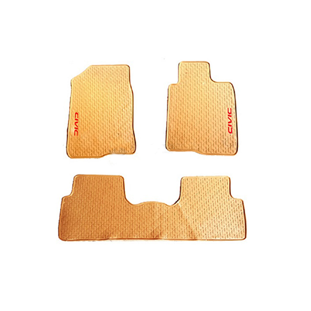 Car Floor Mat Pvc Material Oem Fitting Honda Civic 2018 Premium Quality Beige Pvc 03 Pcs / Set Poly Bag Pack (China)