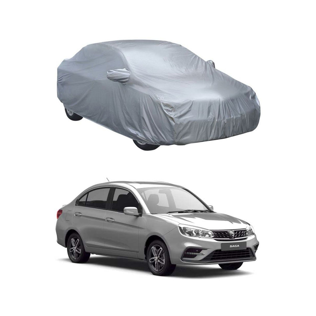 Car Anti-Scratch / Dust Proof / All Weather Proof Top Cover Rubber Coated Material Proton Saga 2021 Mix Colours Zipper Bag Pack | V P (Pakistan)