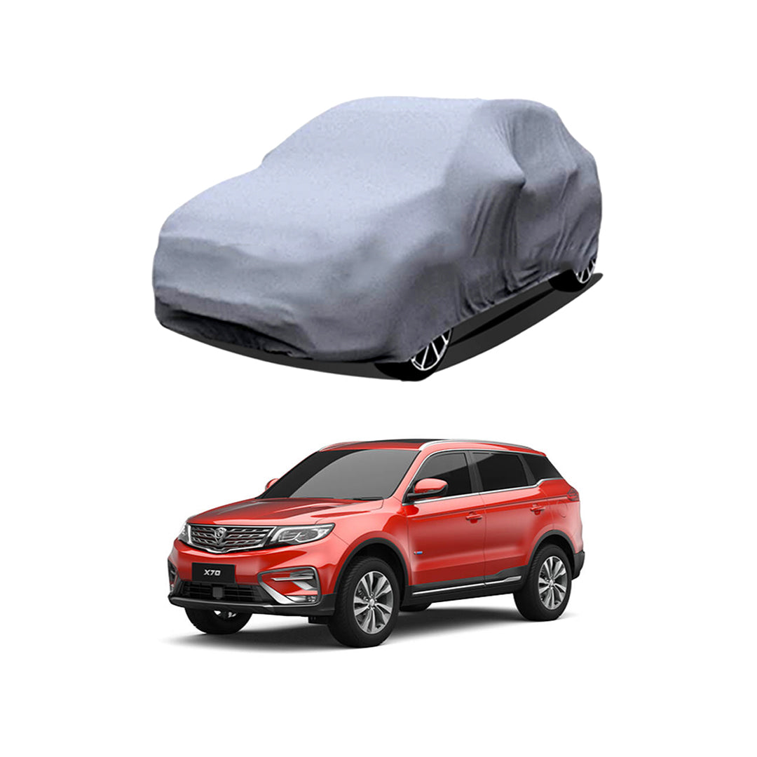Car Anti-Scratch / Dust Proof / All Weather Proof Top Cover Rubber Coated Material Proton X70 Mix Colours Zipper Bag Pack | V P (Pakistan)