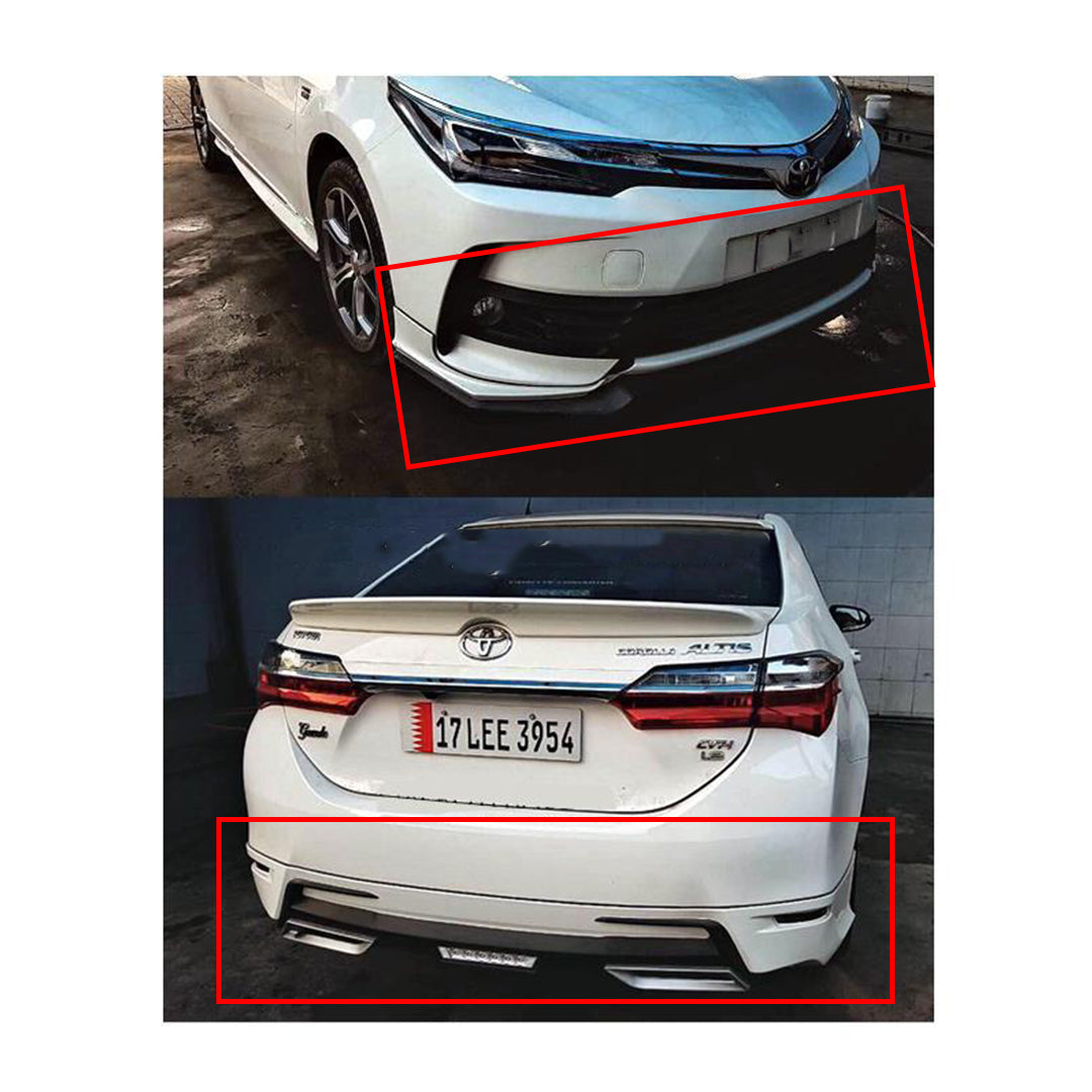 Body Kit/Lip Front + Back Sides Toyota Corolla 2018 Trd Small Style Fgm Without Light  02 Pcs/Set Not Painted