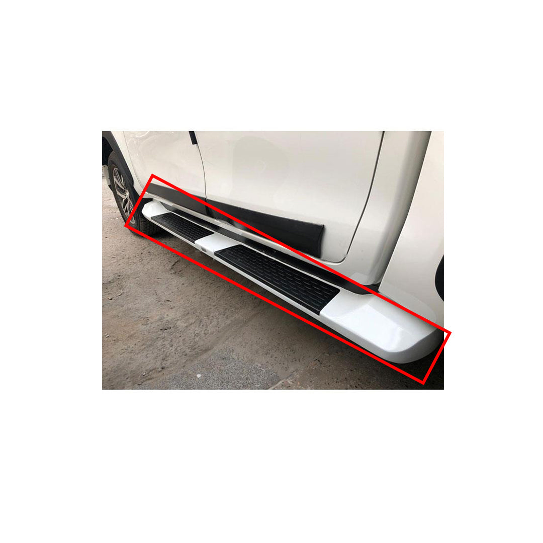 Side Step / Foot Board  White Line Design  Oem Fitting Toyota From Vigo Champ 2012 Fgm Without Border Without Light  No Logo 02 Pcs/Set White