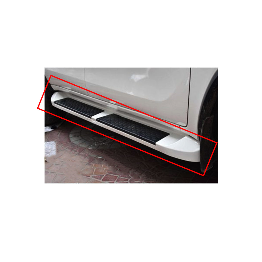 Side Step / Foot Board White Line Design Oem Fitting Toyota Fortuner 2018 Fgm Without Border Without Light No Logo 02 Pcs/Set White