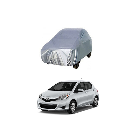 Car Anti-Scratch / Dust Proof / All Weather Proof Top Cover Rubber Coated Material   Toyota Vitz 2012  Mix Colours  Zipper Bag Pack Vp (Pakistan)