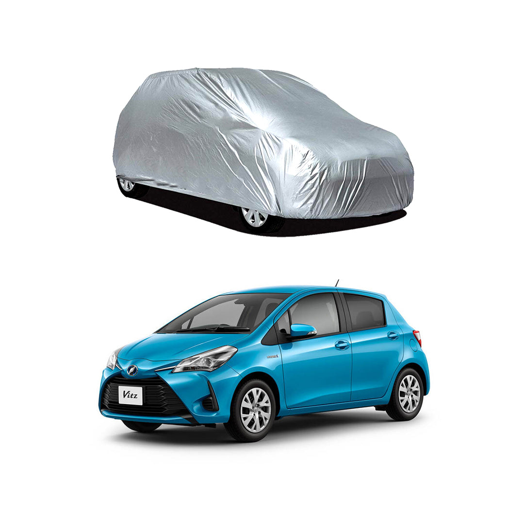Car Anti-Scratch / Dust Proof / All Weather Proof Top Cover Rubber Coated Material Toyota Vitz 2018 Mix Colours Zipper Bag Pack Vp (Pakistan)