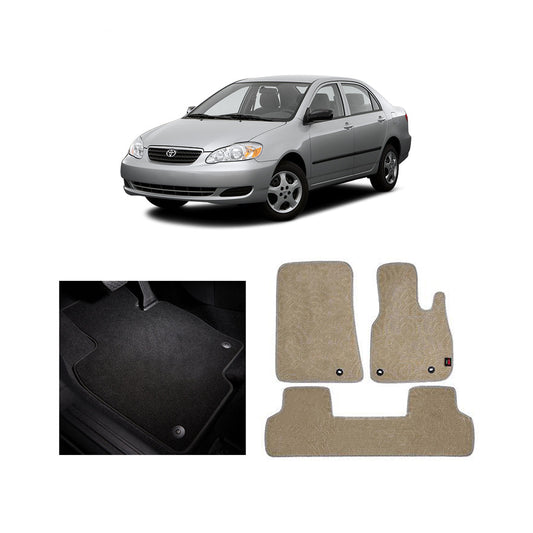 Car Floor Mat Executive Carpet Material  Oem Fitting Toyota Corolla 2006 03 Pcs / Set Beige Poly Bag Pack  Corolla Logo