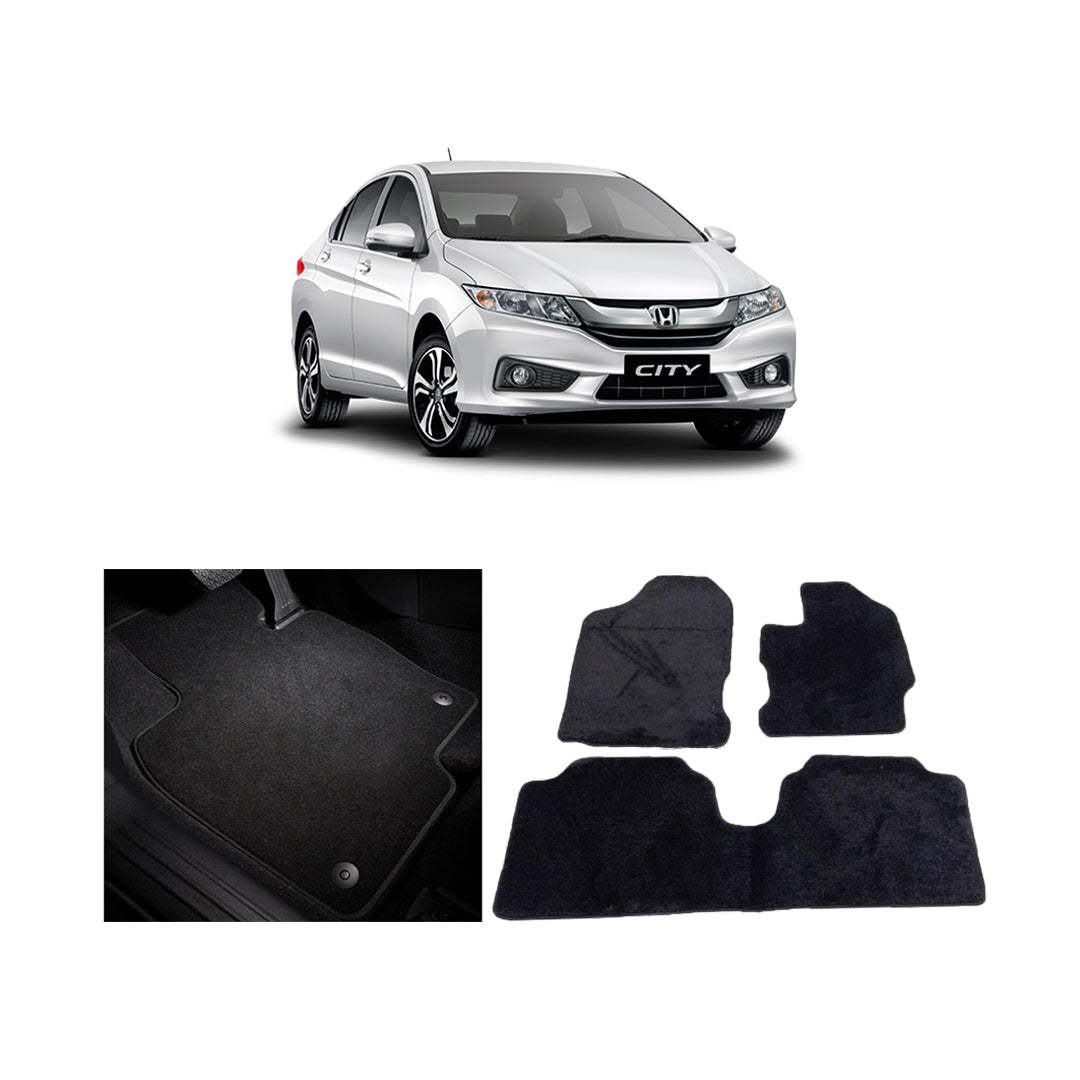 Car Floor Mat Executive Carpet Material  Oem Fitting Honda City 2018 03 Pcs / Set Black Poly Bag Pack  City Logo