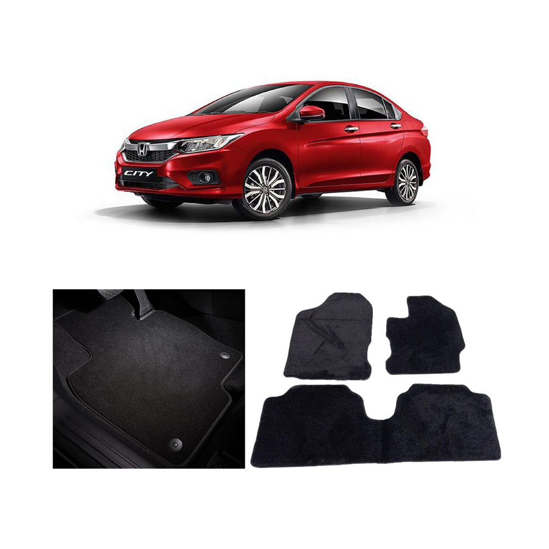 Car Floor Mat Executive Carpet Material  Oem Fitting Honda City 2021 03 Pcs / Set Black Poly Bag Pack  City Logo