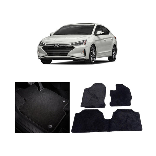 Car Floor Mat Executive Carpet Material  Oem Fitting Hyundai Elantra 2021 03 Pcs / Set Black Poly Bag Pack  Elantra Logo