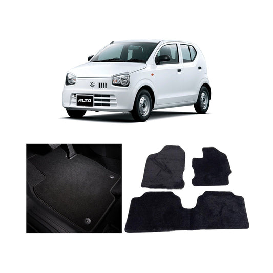 Car Floor Mat Executive Carpet Material  Oem Fitting Suzuki Alto 2020 03 Pcs / Set Black Poly Bag Pack  Alto Logo