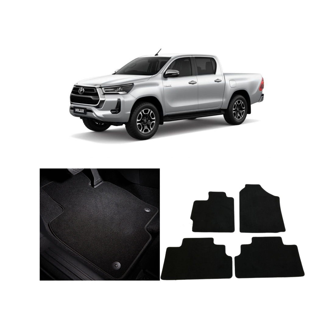 Car Floor Mat Executive Carpet Material  Oem Fitting Toyota Revo 2021 04 Pcs/Set Black Poly Bag Pack  Revo Logo