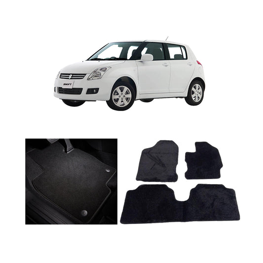 Car Floor Mat Executive Carpet Material  Oem Fitting Suzuki Swift 2018 03 Pcs / Set Black Poly Bag Pack  Swift Logo