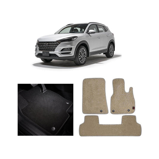 Car Floor Mat Executive Carpet Material  Oem Fitting Hyundai Tucson 2021 03 Pcs / Set Beige Poly Bag Pack  Tucson Logo