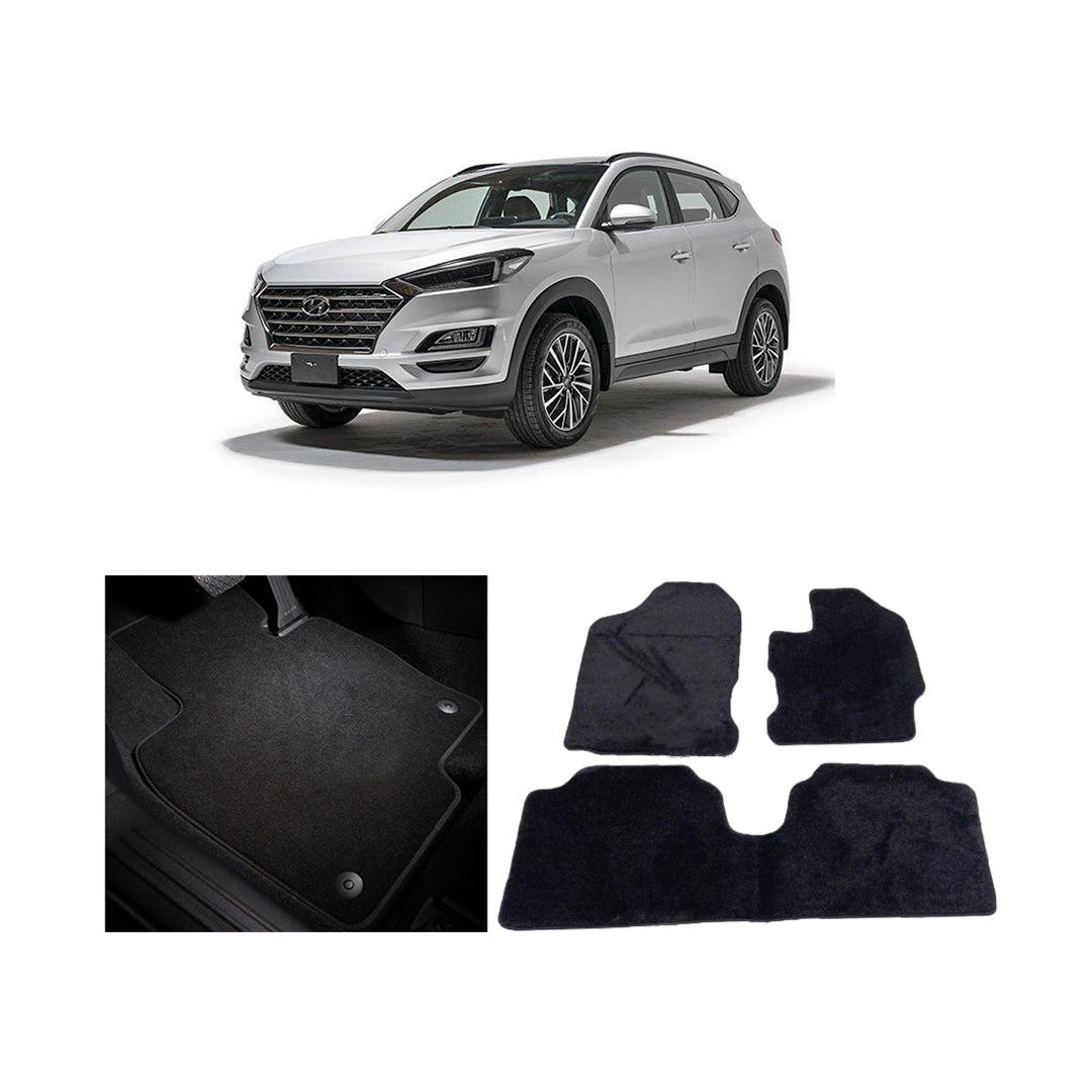 Car Floor Mat Executive Carpet Material  Oem Fitting Hyundai Tucson 2021 03 Pcs / Set Black Poly Bag Pack  Tucson Logo