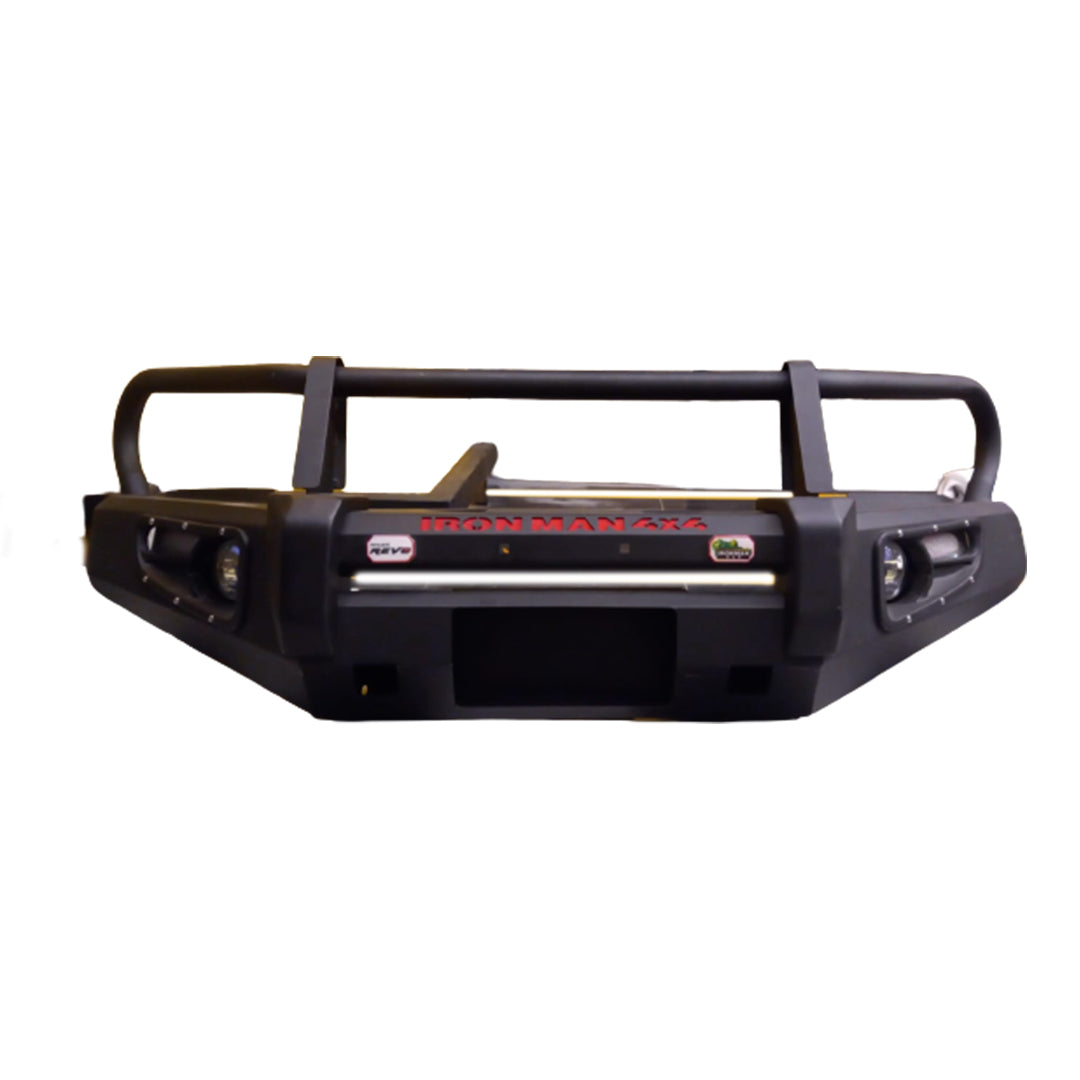 Front Armored Bumper / Bull Bar Buffalo Style Oem Fitting Toyota Revo 2021 Metal Material Matt Black Colour W/Work Lamp 01 Pc/Set Hammer 4X4