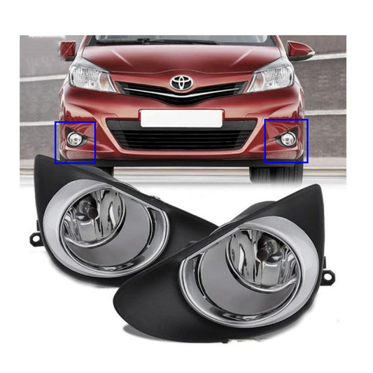 Car Fog Lamp Carri Oem Fitting Halogen Toyota Vitz 2012 Plastic Housing Glass Lens Clear Lens Black/Chrome Tb249Ta (China)