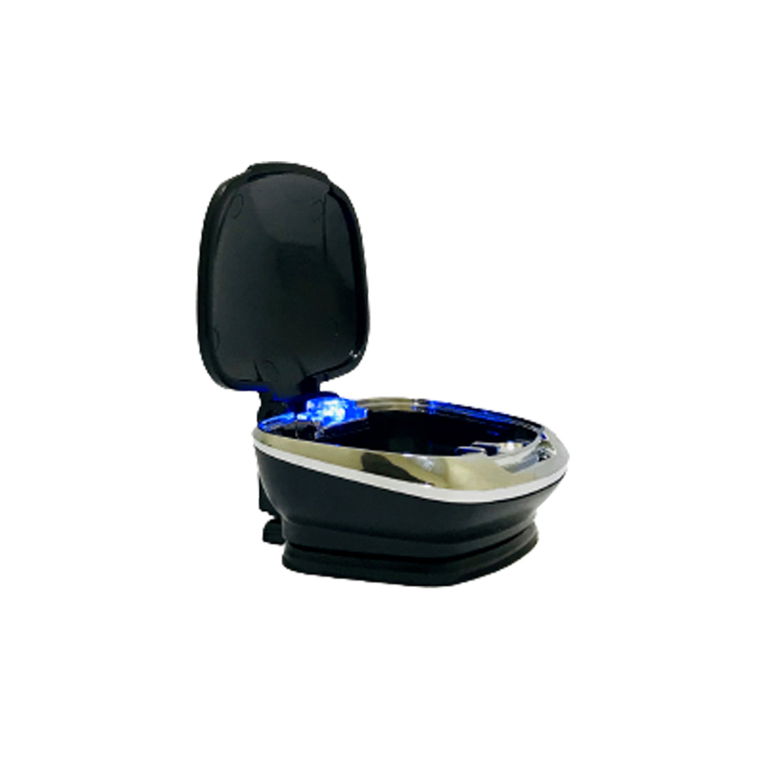 Car Ash Tray With Led Black/Chrome   W326 (China)