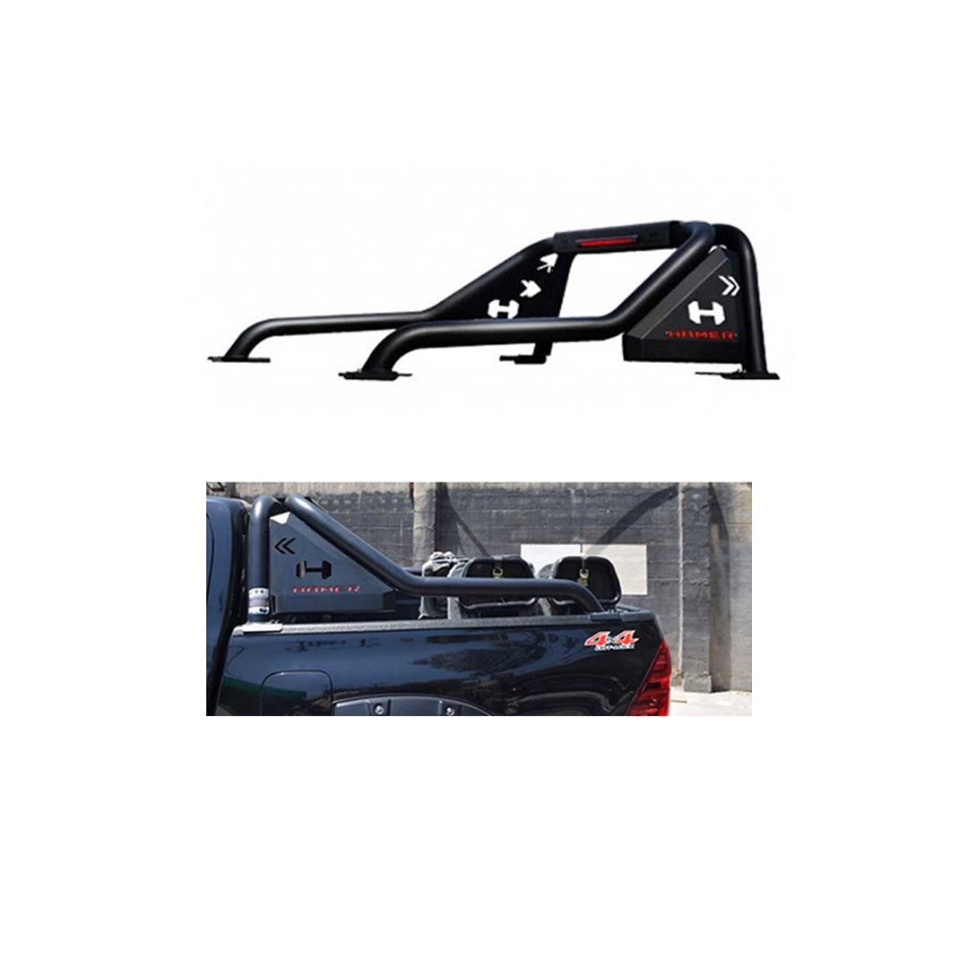 Suv Roll Bar Oem Fitting Titan Design Metal Material Toyota Vigo / Revo Hammer Logo With Brake Lamp Matt Black Colour 01 Pc/Set