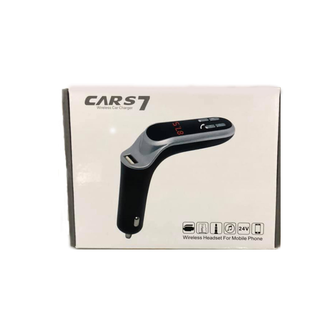 In Car Wireless Fm Transmitter / Mp3 Player Cars7 Bluetooth Type W/1 Usb Port Black Housing Colour Box Pack (China)
