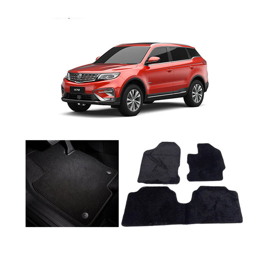 Car Floor Mat Luxury Carpet Material Oem Fitting Proton X70 03 Pcs / Set Black Zipper Bag Pack