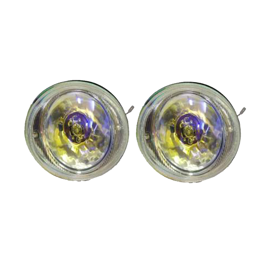 Car Fog Lamp  Universal Fitting Halogen Metal Housing Glass Lens Rainbow Yellow Lens  Hy-124 (China)