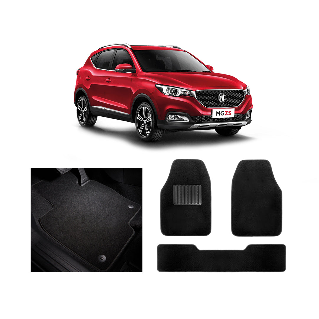 Car Floor Mat Luxury Carpet Material Oem Fitting Mg Zs 2021 03 Pcs / Set Black Zipper Bag Pack