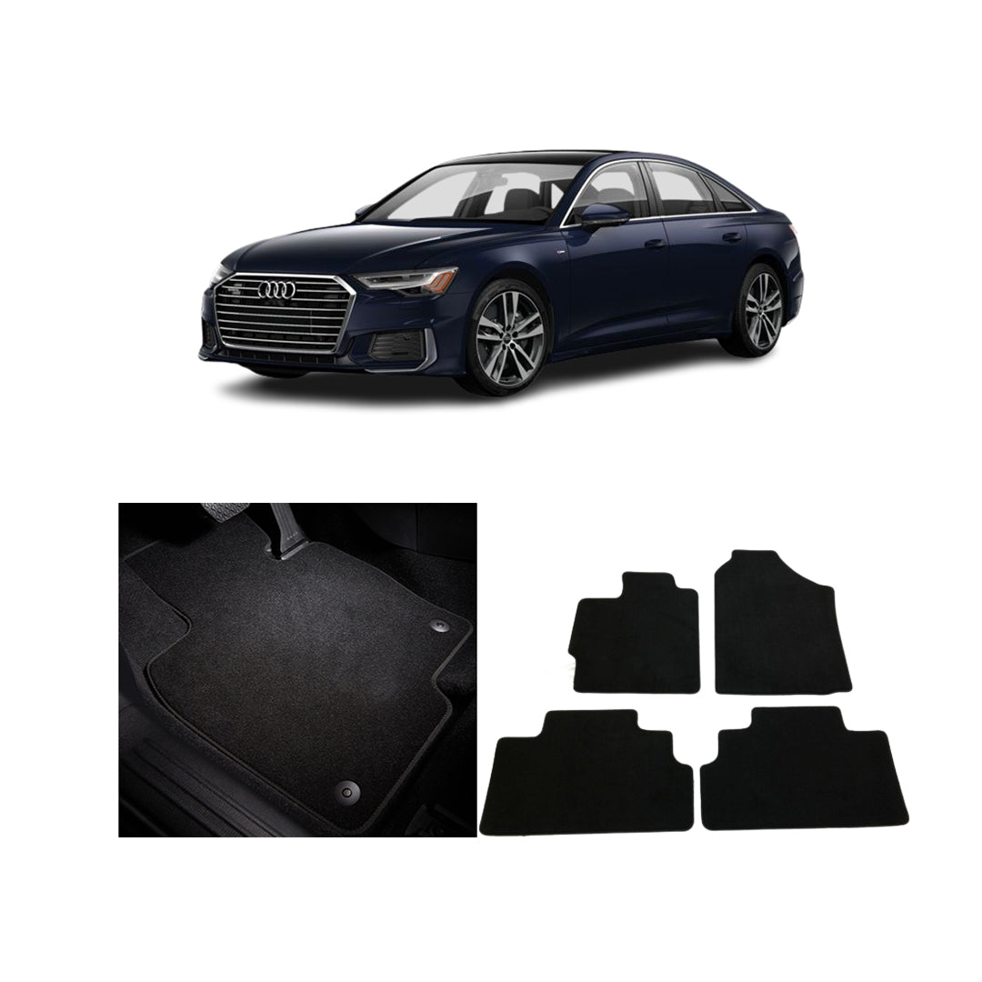 Car Floor Mat Luxury Carpet Material Oem Fitting Audi A6 2021 04 Pcs/Set Black Zipper Bag Pack