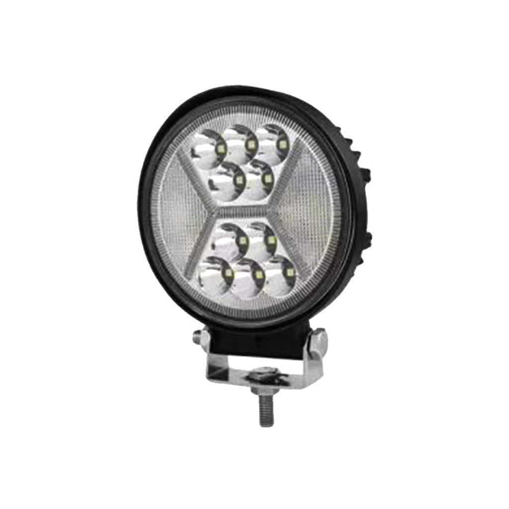 Automotive Led Work Lamp Metal Housing Round Shape 12 Led 100W White/Yellow Colour Box Pack 01 Pc/Pack Fy-5114 (China)