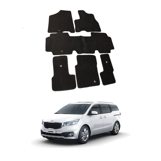 Car Floor Mat Luxury Carpet Material Oem Fitting Kia Carnival 2020 06 Pcs/Set Black Zipper Bag Pack