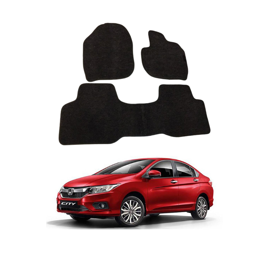 Car Floor Mat Luxury Carpet Material Oem Fitting Honda City 2021 03 Pcs / Set Black Zipper Bag Pack
