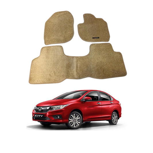 Car Floor Mat Luxury Carpet Material Oem Fitting Honda City 2021 03 Pcs / Set Beige Zipper Bag Pack